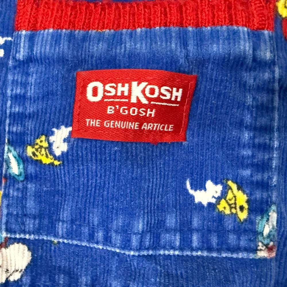 Vintage OshKosh Vestbak Mouse Detective Corduroy Overalls Toddler 2T USA